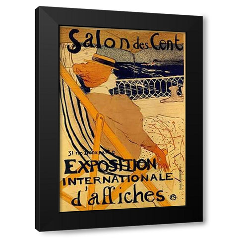 Salon Des Cent Black Modern Wood Framed Art Print with Double Matting by Toulouse-Lautrec, Henri