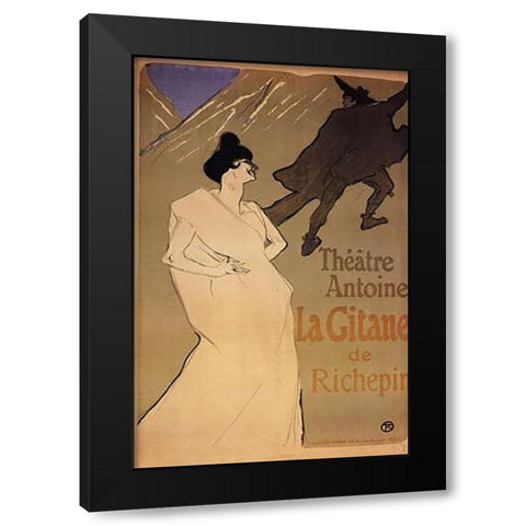 The Gypsy Black Modern Wood Framed Art Print by Toulouse-Lautrec, Henri