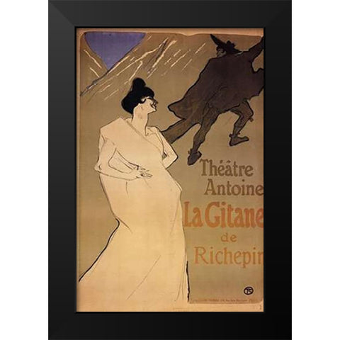 The Gypsy Black Modern Wood Framed Art Print by Toulouse-Lautrec, Henri