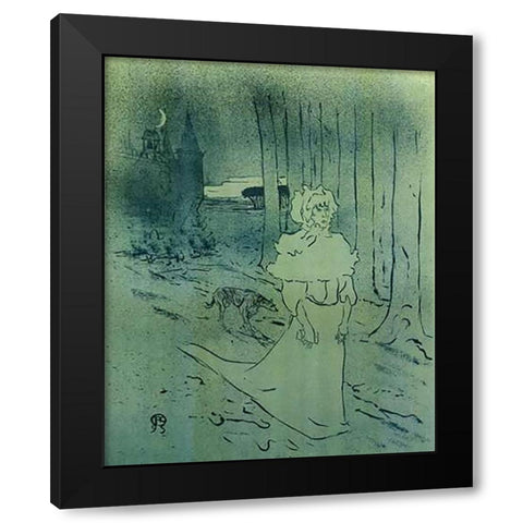 The Mistress Black Modern Wood Framed Art Print by Toulouse-Lautrec, Henri