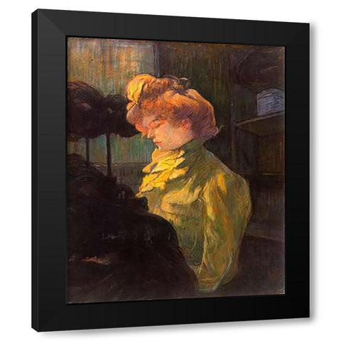 The Modiste Black Modern Wood Framed Art Print by Toulouse-Lautrec, Henri