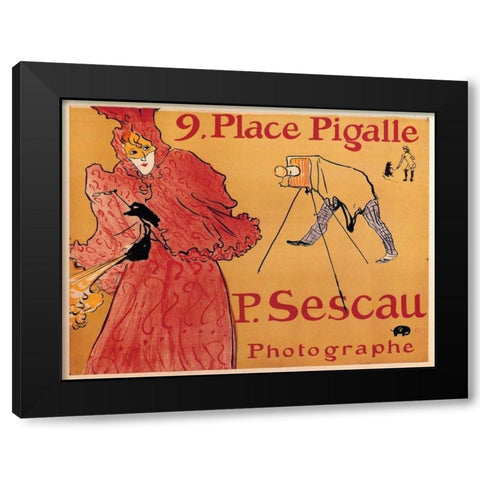 The Photographer Paul Sescau Black Modern Wood Framed Art Print by Toulouse-Lautrec, Henri