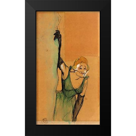 Yvette Guilbert Taking A Bow Black Modern Wood Framed Art Print by Toulouse-Lautrec, Henri