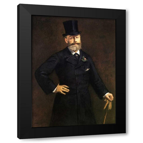 Portrait of M. Antonin Proust, 1880 Black Modern Wood Framed Art Print by Manet, Edouard
