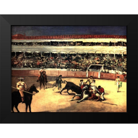 Bullfighters Black Modern Wood Framed Art Print by Manet, Edouard