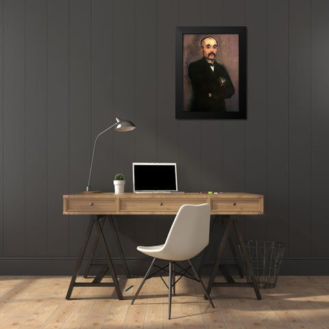Georges Clemenceau Black Modern Wood Framed Art Print by Manet, Edouard