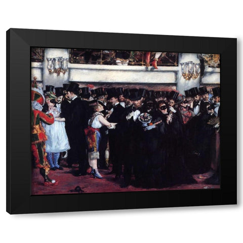 Masked Ball at Opera Black Modern Wood Framed Art Print with Double Matting by Manet, Edouard