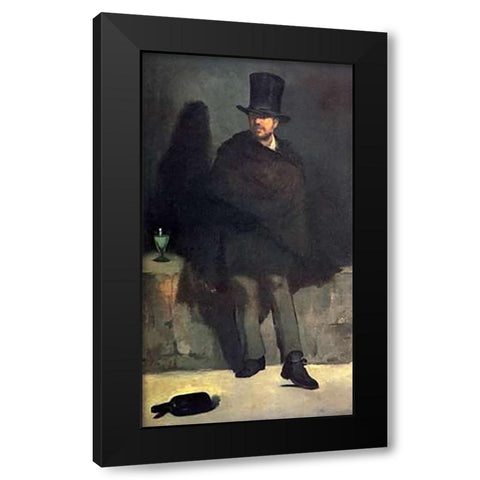 The Absinthe Drinker Black Modern Wood Framed Art Print by Manet, Edouard