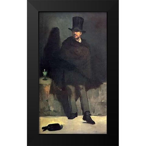 The Absinthe Drinker Black Modern Wood Framed Art Print by Manet, Edouard