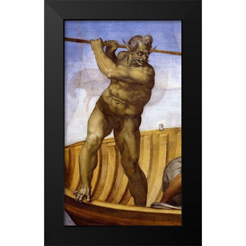 Charon-3 Black Modern Wood Framed Art Print by Michelangelo