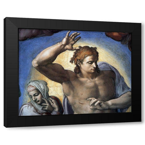 Christ-3 Black Modern Wood Framed Art Print with Double Matting by Michelangelo