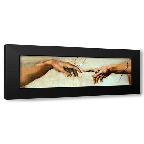 Creation Of Adam (Detail 2) Black Modern Wood Framed Art Print with Double Matting by Michelangelo