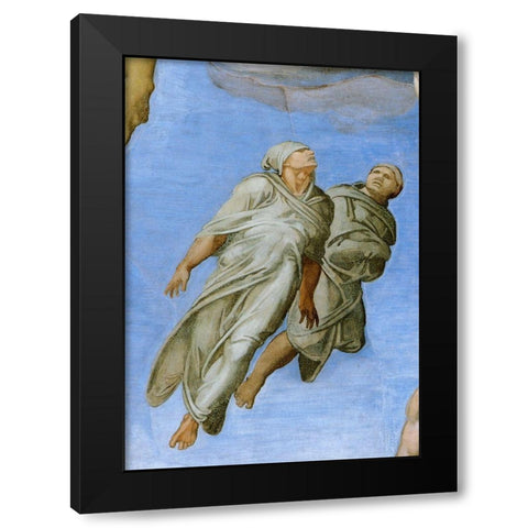 Detail From The Last Judgement 10 Black Modern Wood Framed Art Print with Double Matting by Michelangelo