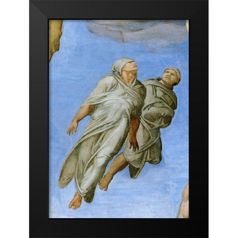 Detail From The Last Judgement 10 Black Modern Wood Framed Art Print by Michelangelo