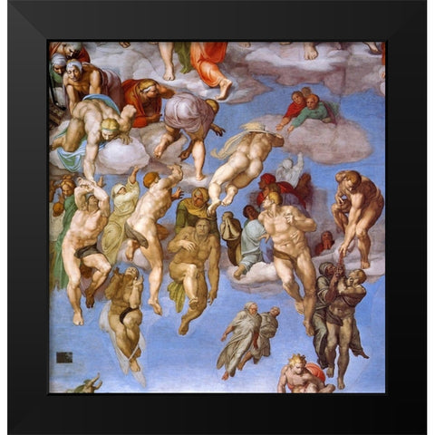Detail From The Last Judgement 11 Black Modern Wood Framed Art Print by Michelangelo