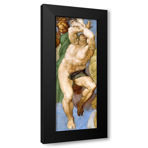 Detail From The Last Judgement 12 Black Modern Wood Framed Art Print by Michelangelo