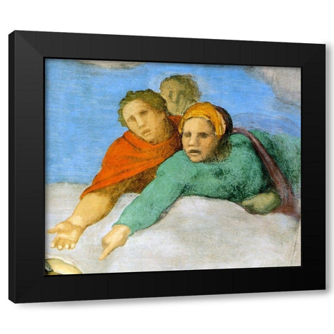 Detail From The Last Judgement 13 Black Modern Wood Framed Art Print with Double Matting by Michelangelo