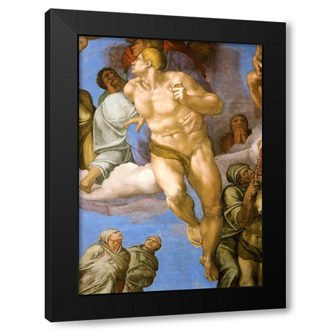 Detail From The Last Judgement 14 Black Modern Wood Framed Art Print with Double Matting by Michelangelo