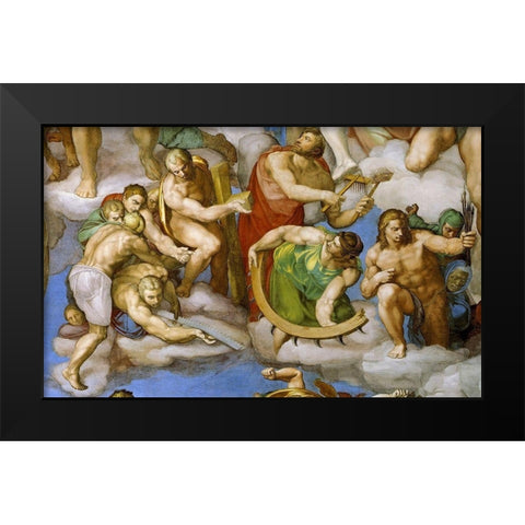 Detail From The Last Judgement 15 Black Modern Wood Framed Art Print by Michelangelo