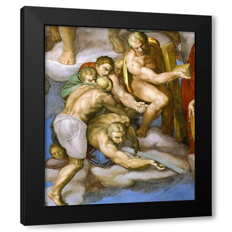 Detail From The Last Judgement 16 Black Modern Wood Framed Art Print with Double Matting by Michelangelo