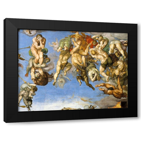 Detail From The Last Judgement 18 Black Modern Wood Framed Art Print with Double Matting by Michelangelo