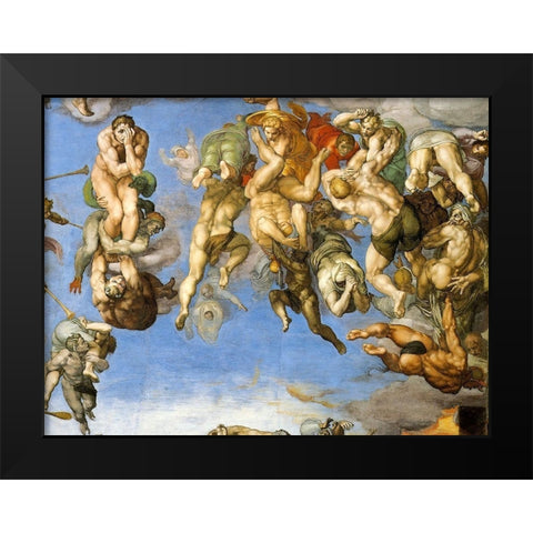 Detail From The Last Judgement 18 Black Modern Wood Framed Art Print by Michelangelo