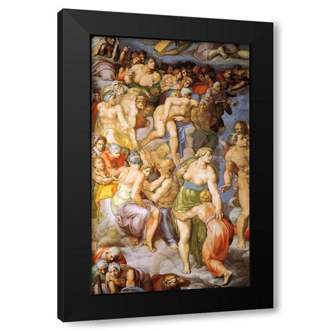 Detail From The Last Judgement 20 Black Modern Wood Framed Art Print by Michelangelo