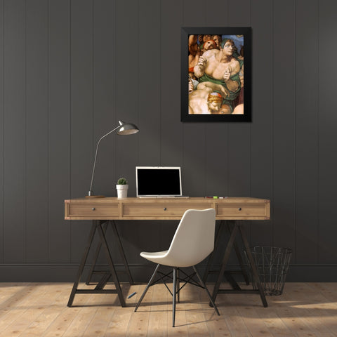 Detail From The Last Judgement 21 Black Modern Wood Framed Art Print by Michelangelo