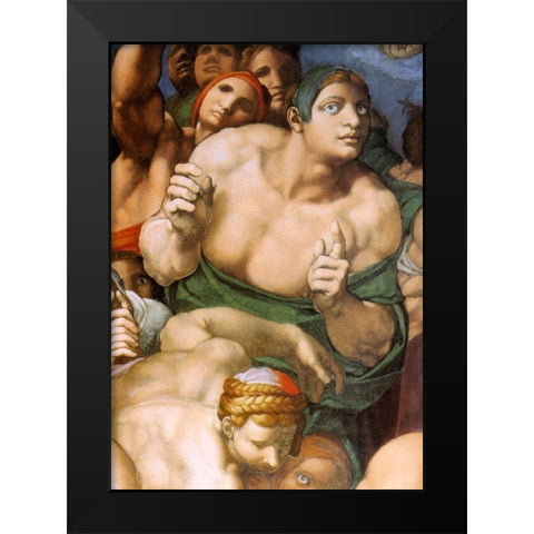 Detail From The Last Judgement 21 Black Modern Wood Framed Art Print by Michelangelo