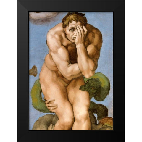 Detail From The Last Judgement 26 Black Modern Wood Framed Art Print by Michelangelo