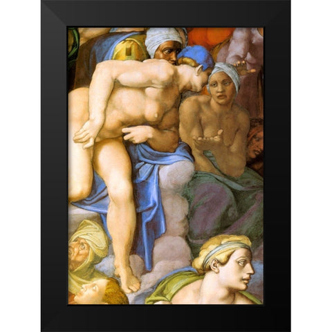 Detail From The Last Judgement 29 Black Modern Wood Framed Art Print by Michelangelo