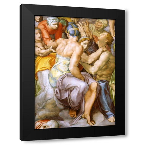 Detail From The Last Judgement 30 Black Modern Wood Framed Art Print by Michelangelo