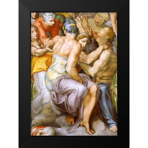 Detail From The Last Judgement 30 Black Modern Wood Framed Art Print by Michelangelo