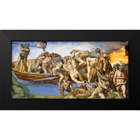 Detail From The Last Judgement 34 Black Modern Wood Framed Art Print by Michelangelo