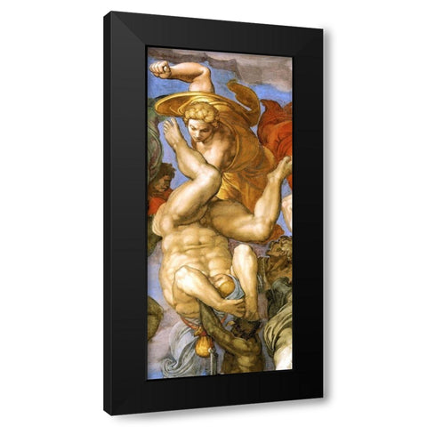 Detail From The Last Judgement 35 Black Modern Wood Framed Art Print with Double Matting by Michelangelo