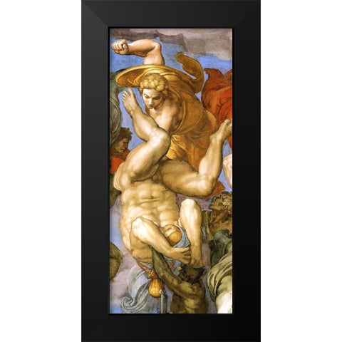 Detail From The Last Judgement 35 Black Modern Wood Framed Art Print by Michelangelo