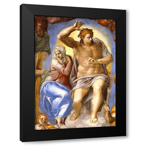 Detail From The Last Judgement 4 Black Modern Wood Framed Art Print with Double Matting by Michelangelo