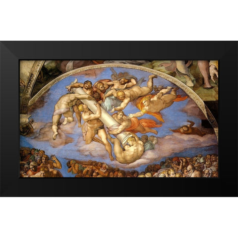 Detail From The Last Judgement 7 Black Modern Wood Framed Art Print by Michelangelo