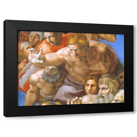 Detail From The Last Judgement - Christ Black Modern Wood Framed Art Print with Double Matting by Michelangelo