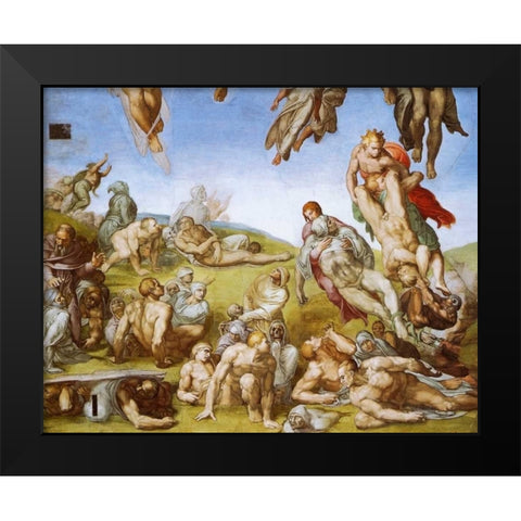 Detail From The Last Judgement - Resurrection Of The Dead Black Modern Wood Framed Art Print by Michelangelo