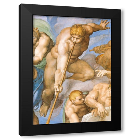 Detail From The Last Judgement (Resurrection Of The Dead) Black Modern Wood Framed Art Print with Double Matting by Michelangelo