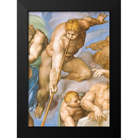 Detail From The Last Judgement (Resurrection Of The Dead) Black Modern Wood Framed Art Print by Michelangelo