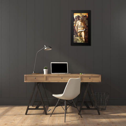 Minos-3 Black Modern Wood Framed Art Print by Michelangelo