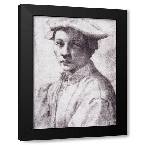 Portrait Of Andrea Quaratesi Black Modern Wood Framed Art Print with Double Matting by Michelangelo