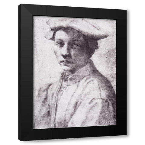 Portrait Of Andrea Quaratesi Black Modern Wood Framed Art Print by Michelangelo