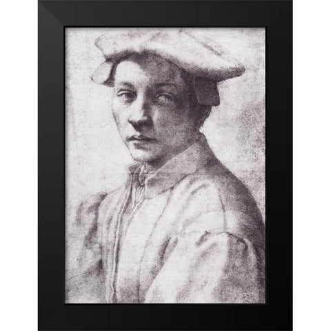 Portrait Of Andrea Quaratesi Black Modern Wood Framed Art Print by Michelangelo