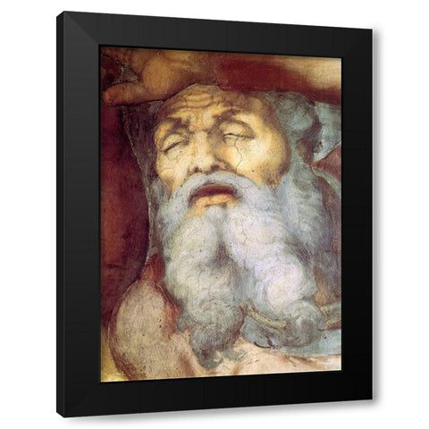 The Conversion Of Saint Paul Detail Black Modern Wood Framed Art Print with Double Matting by Michelangelo