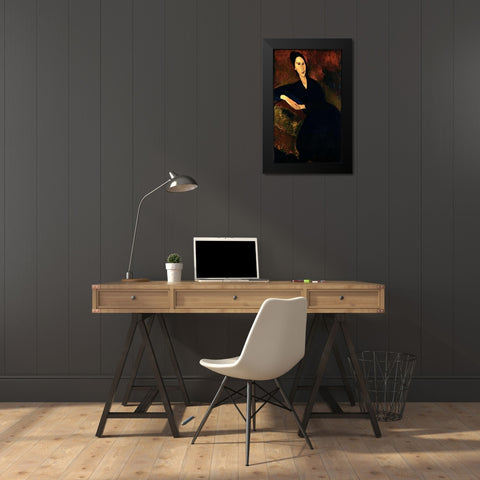 Anna Zborowska Black Modern Wood Framed Art Print by Modigliani, Amedeo