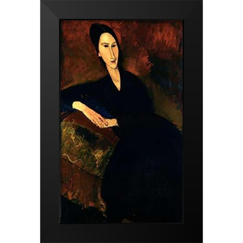 Anna Zborowska Black Modern Wood Framed Art Print by Modigliani, Amedeo
