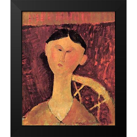 Beatrice Hastings X Black Modern Wood Framed Art Print by Modigliani, Amedeo